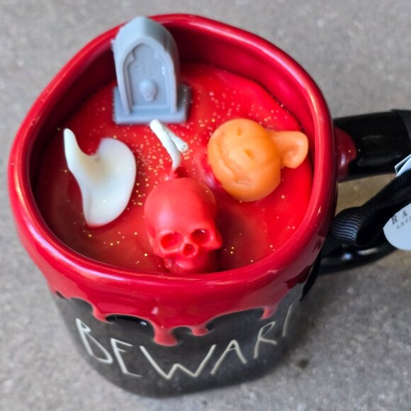 Handmade ✦ Rae Dunn Beware Mug Candle ✦ Cherry Cheesecake Vanilla Cinnamon NWT - Picture 5 of 7